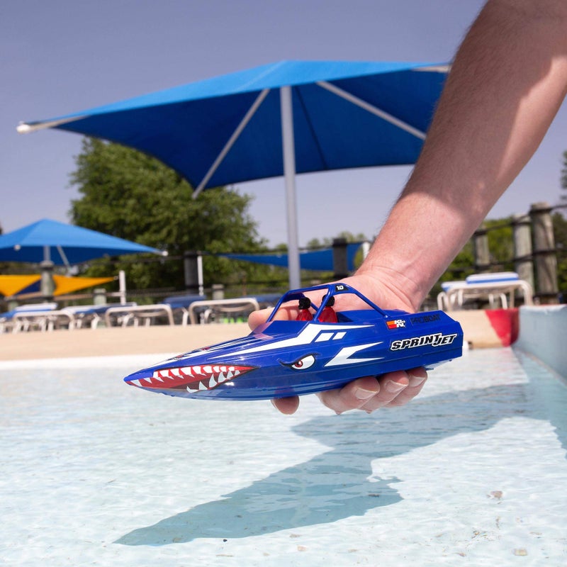 Pro Boat Sprintjet 9" Self-Righting Deep-V Jet Boat Brushed RTR Ready to Run Blue PRB08045T2 - Image 4